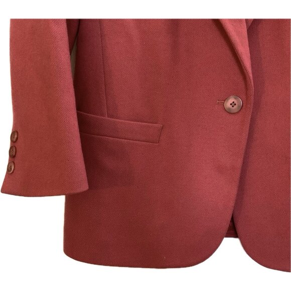 Vtg John Meyer Jacket Blazer Womens Sz Petites P2 Pink 1 Button 100% Wool Lined - Picture 3 of 16